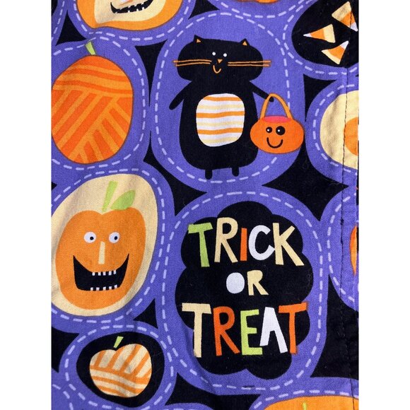 Halloween HQ Scrub Top Trick or Treat Pumpkins Cat Size M - Picture 10 of 11